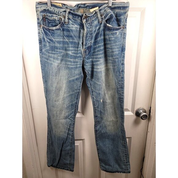 Vintage Abercrombie & Fitch Blue Denim Straight Leg Button - Fly Jeans Size 32